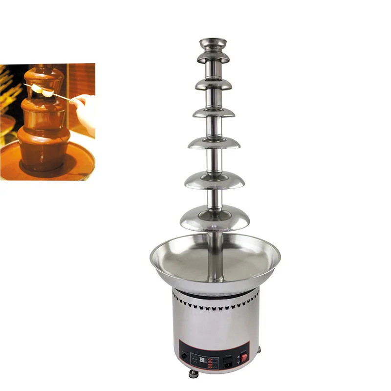 Large Electric Double Tower 7 Tier Champagne Stainless Steel Wireless Chocolate Melting Fondue Fountain Melters Machines