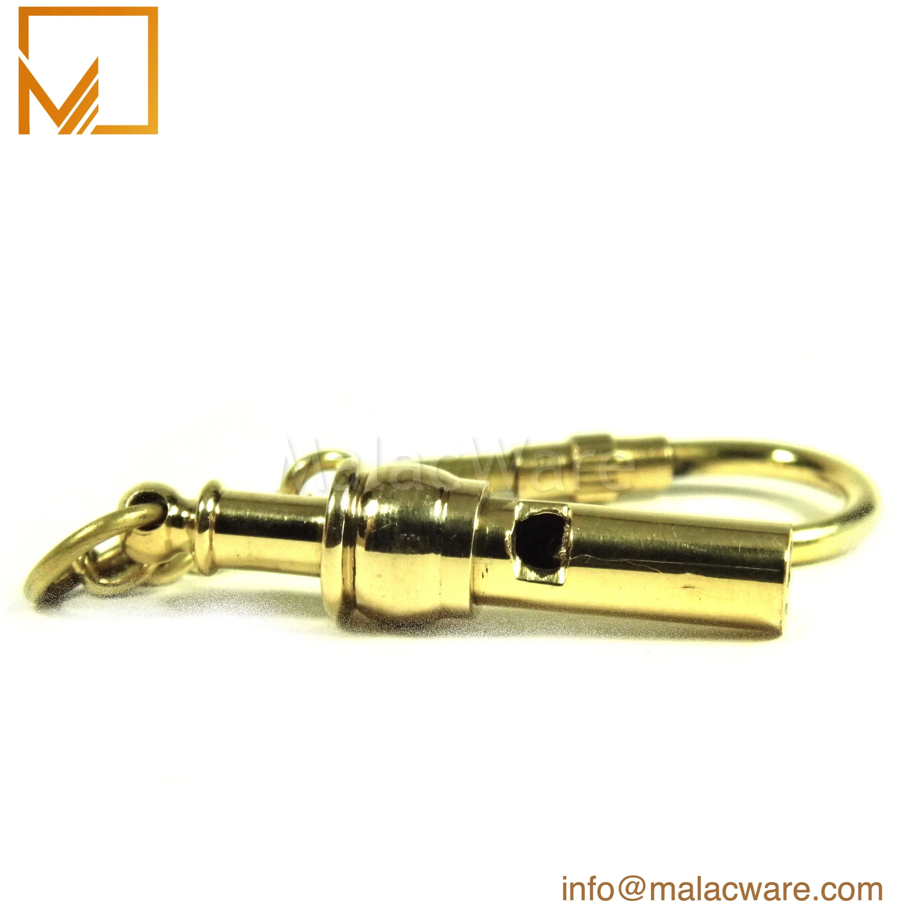 Brass nautical Marine whistle with anchor Nautical Antique Brass Key ring Decor Polished key ring