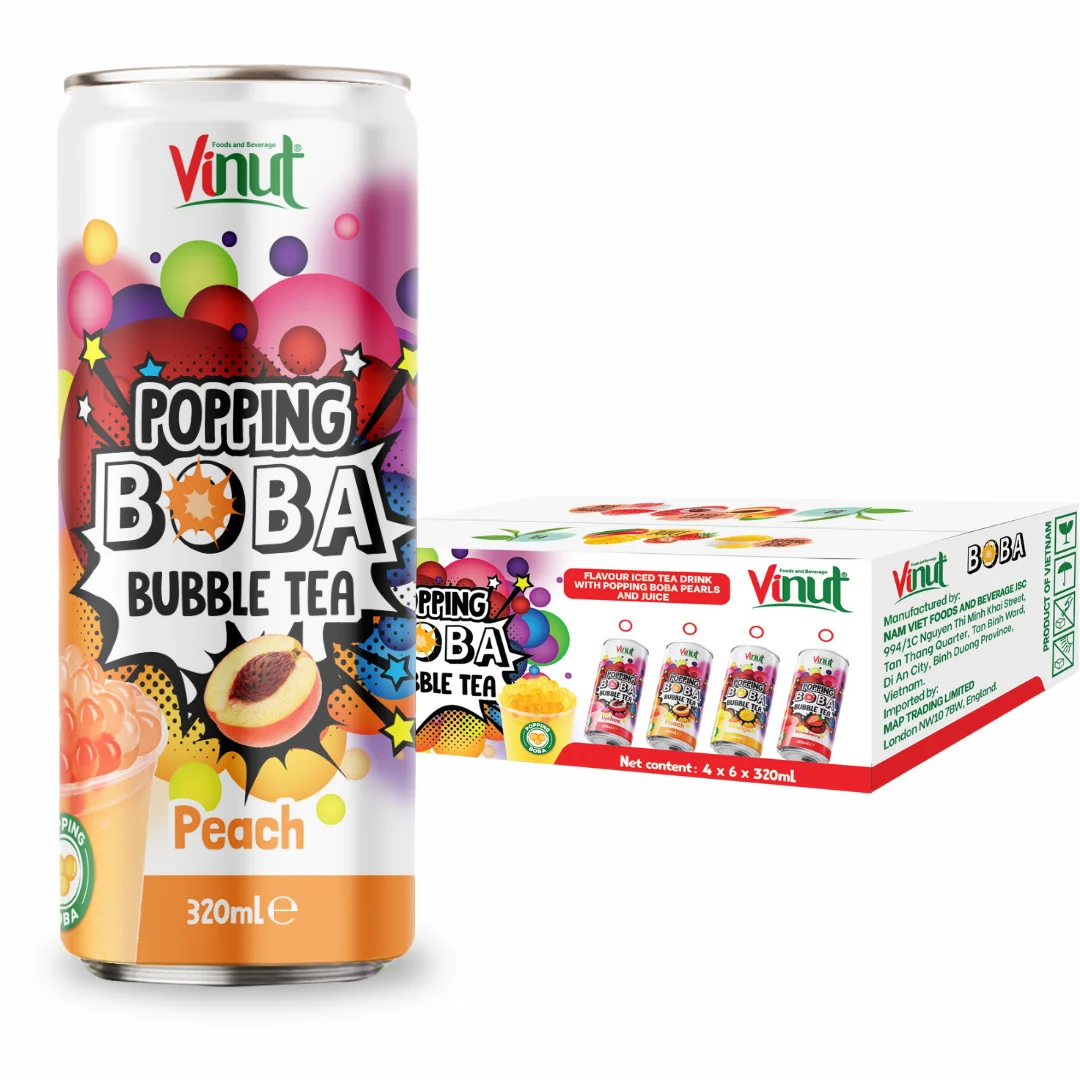 Эксклюзивный собственный бренд пеппинг Boba Bubble Tea тропический фруктовый сок напиток 320 мл производитель VINUT бесплатный образец оптовая торговля Pr