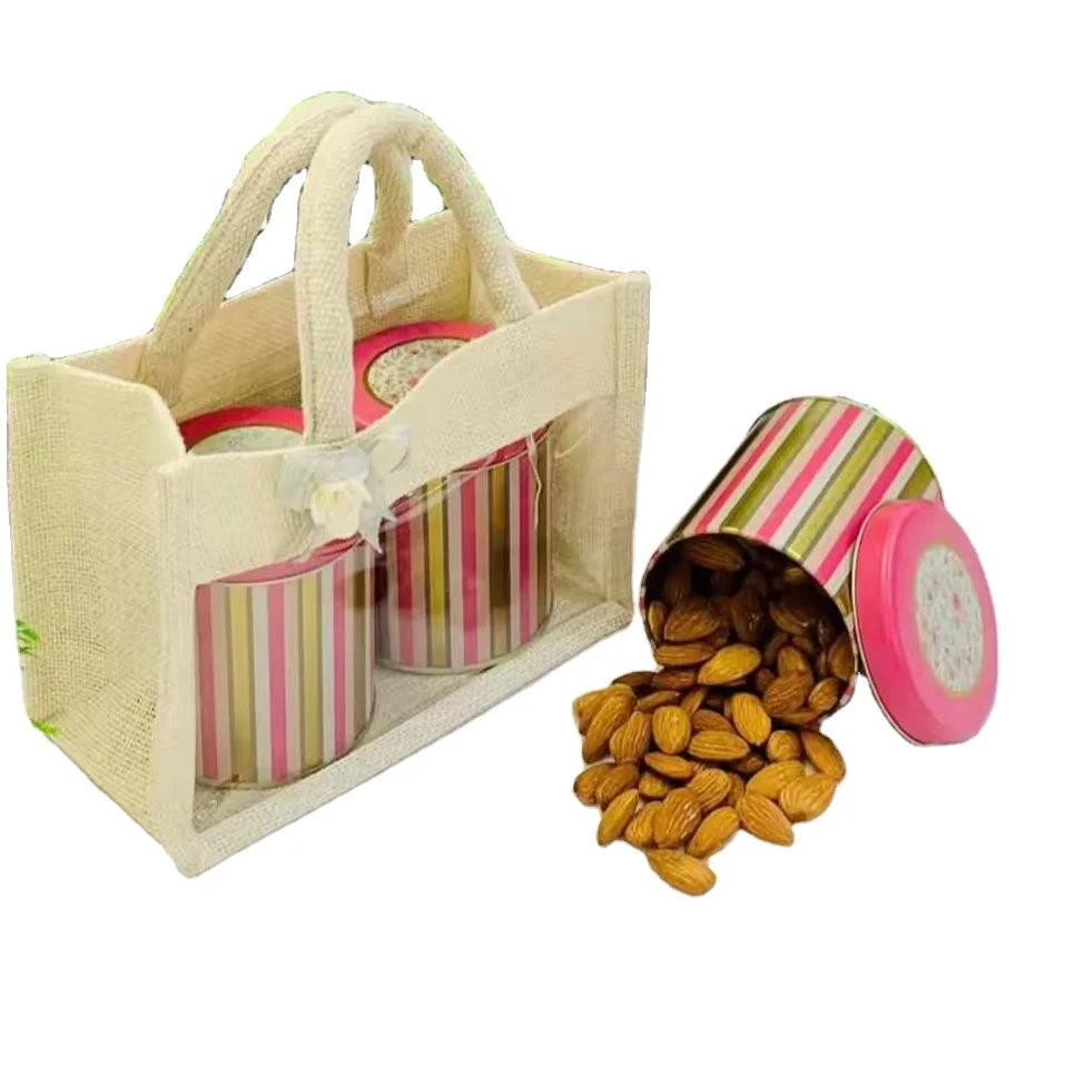 Jute Bag for Shopping, Vegetable, Dry Fruits and Gift with color set 100% bio-degradable and recyclable.