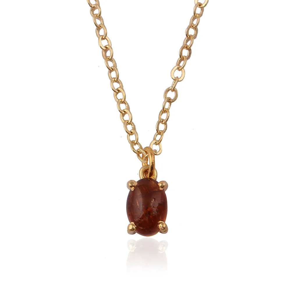 Purple Amethyst Oval Shape Gemstone Necklace Adjustable Gold Plated Prong Sett. Handmade Brass Necklace Jewelry Mode Joyas N-213