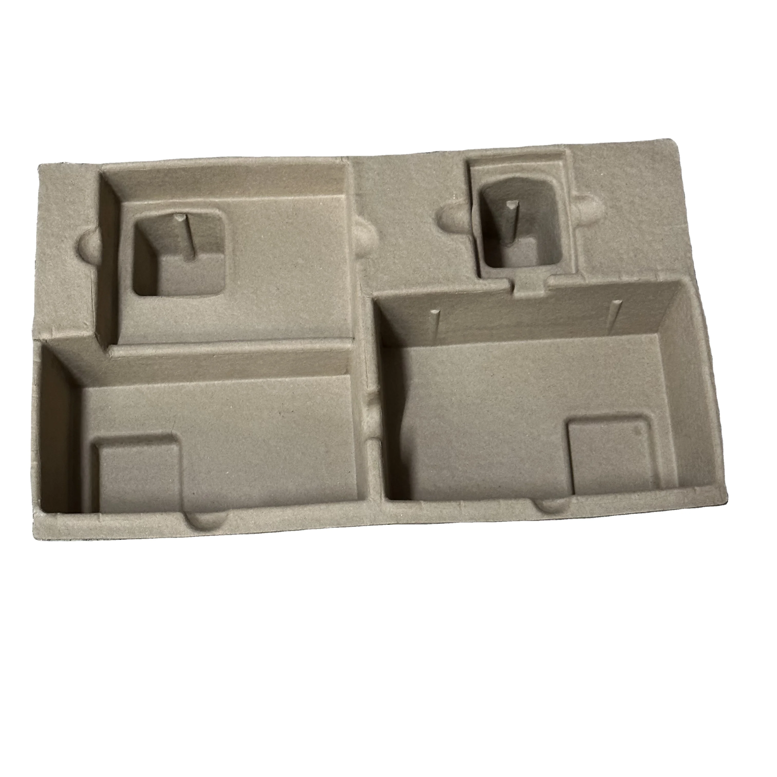 Wholesale Sugarcane Bagasse Paper Pulp Disposable Biodegradable Food Tray Molded Pulp Packaging Wet Dry press Molded Insert