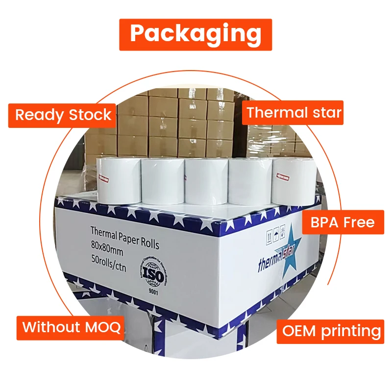 57X300 80*60Mm 50G 60X40 57X20 57X25Mm 79X30 Thermal Paper Printing 75X60