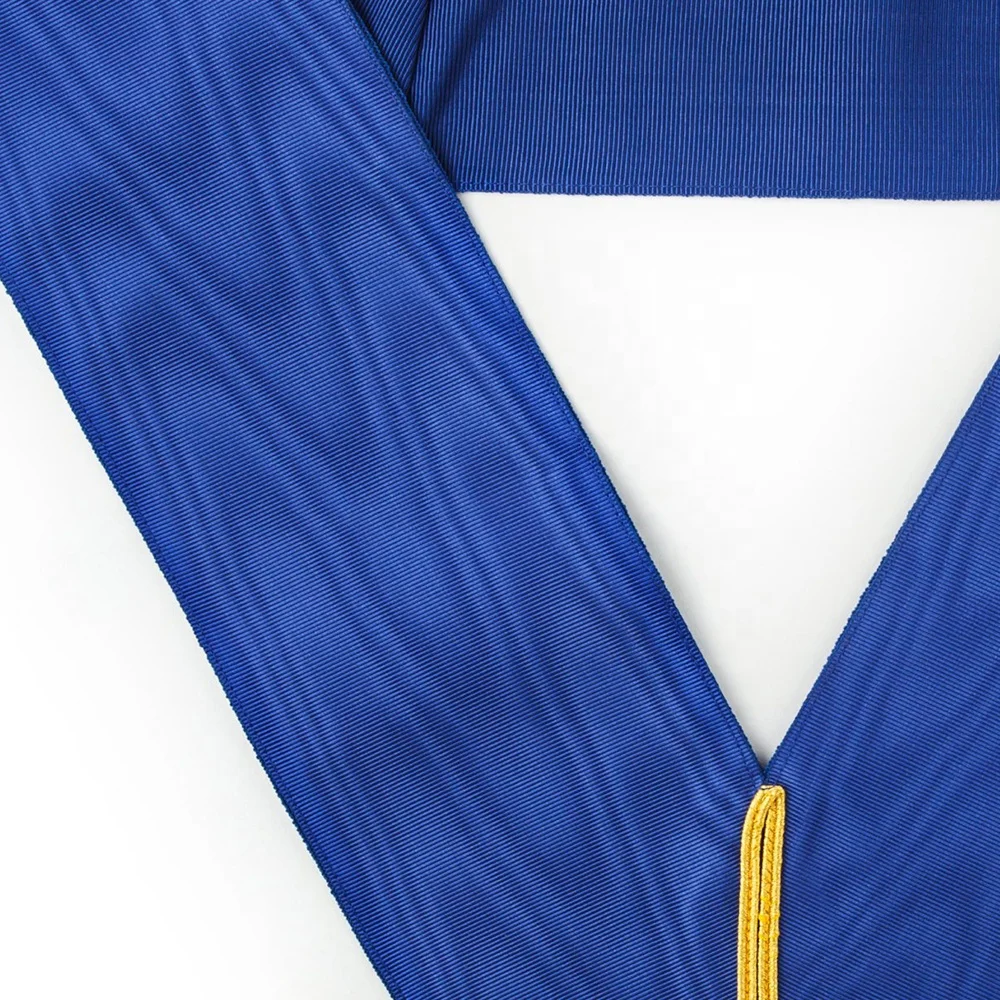 Masonic craft grand rank undress watermarked blue ribbon with gold trim and high quality for wearing