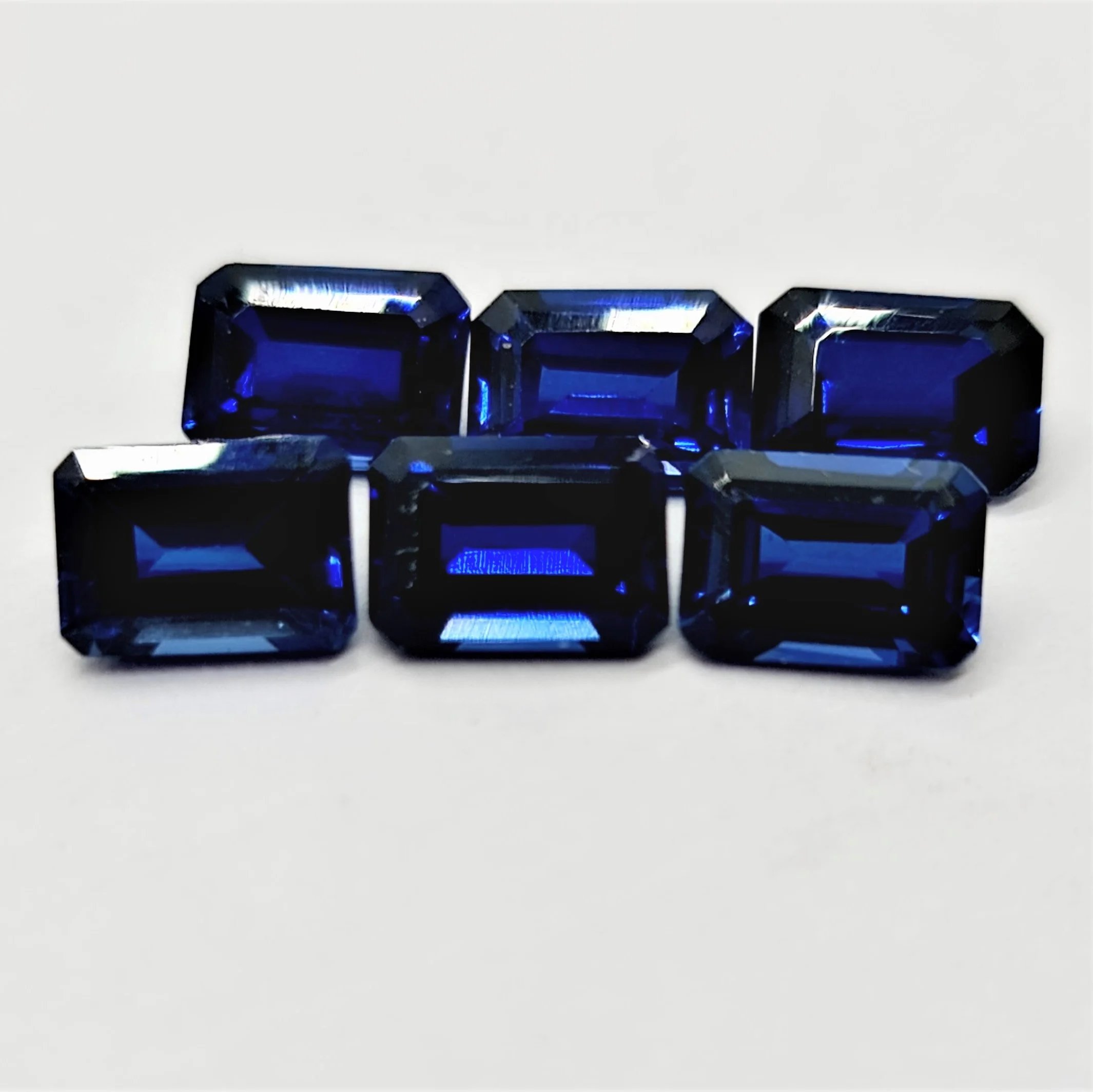 Created Blue Sapphire Gemstone Faceted And Cut In All Shapes And Sizes Cut On Custom Orders In Wholesale Prices In All Other Typ