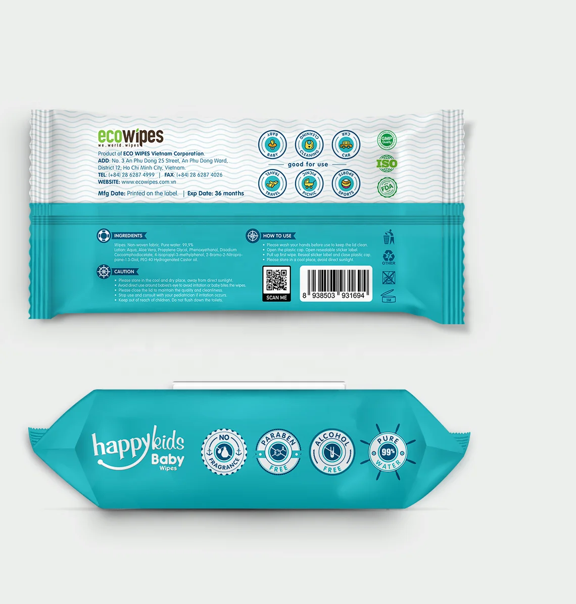 HAPPYKIDS 120-Count Baby Wipes Sensitive Wet Wipes for Antiseptic Use Wholesale Suppliers