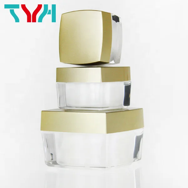 15ml 20ml 25ml 30ml 50ml 60ml PMMA Acrylic Luxury Square Arched Double Wall Plastic Cream Jar For Personal Care (FR Series)