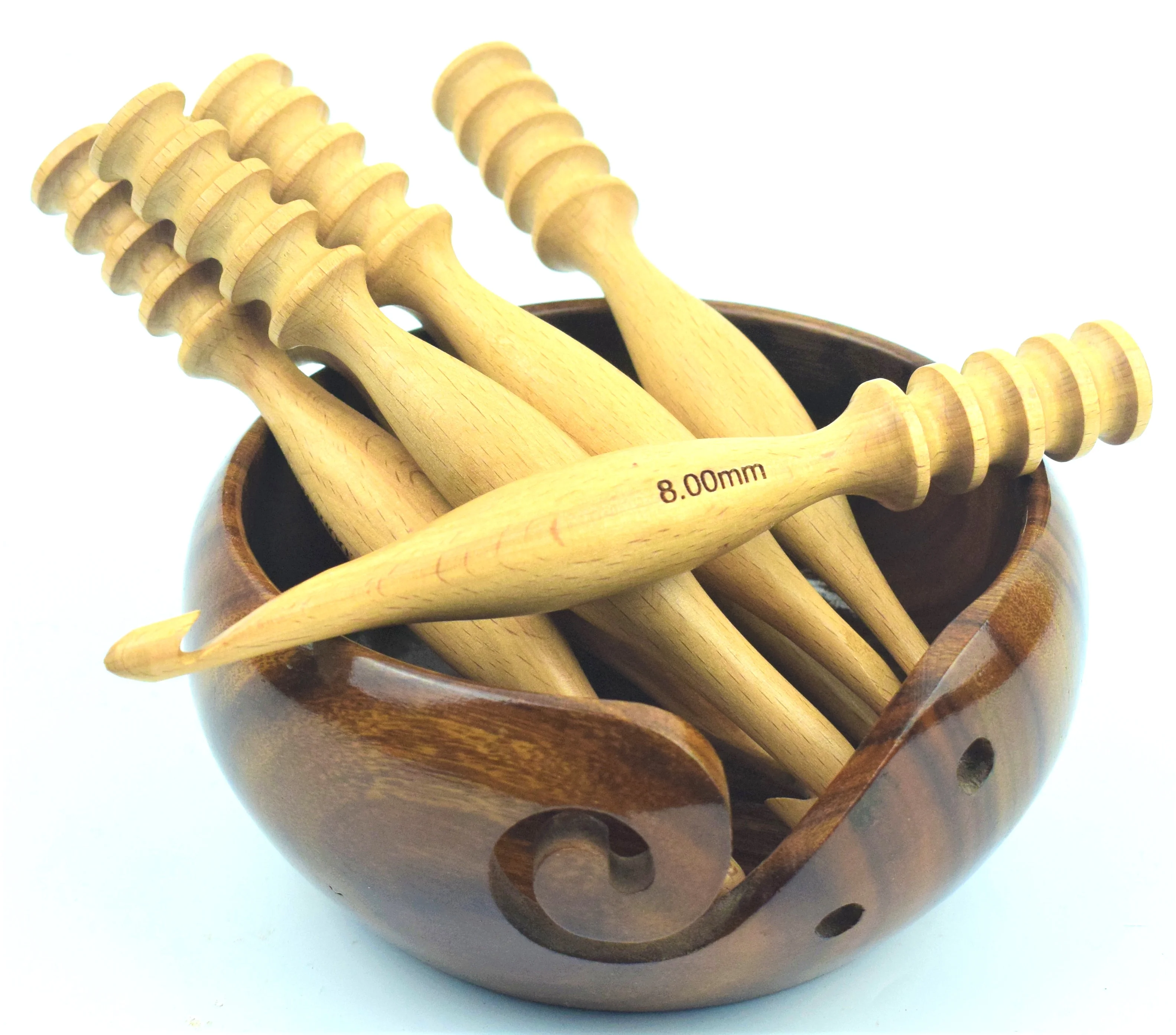 Premium Wooden Crochet Hooks Set of 7 for Knitting Crocheting Sizes Engraved Rosewood Wooden Crochet Great Gift Item for Home.