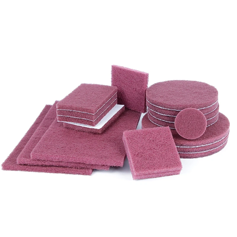 7447 red nylon abrasive scouring pad hook and loop Industrial Nylon Scour Pad Similar to 3M Scotch Brite Quality