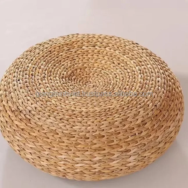 Boho Vintage Vietnamese Water Hyacinth Round Seat Cushion for Home Decor Christmas Gifts New Year Presents