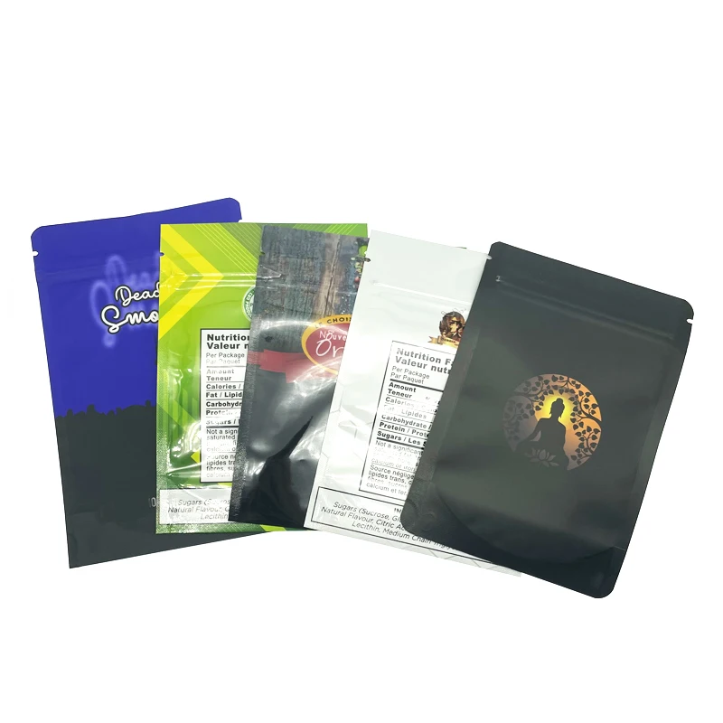 Custom Stand Up Clear Front Zipper Lock Resealable Aluminum Mylar Foil Plastic Packaging Bag for Zip Heat Seal Package Lock with