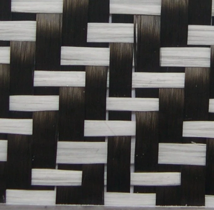 Черная белая ткань волокна углерода