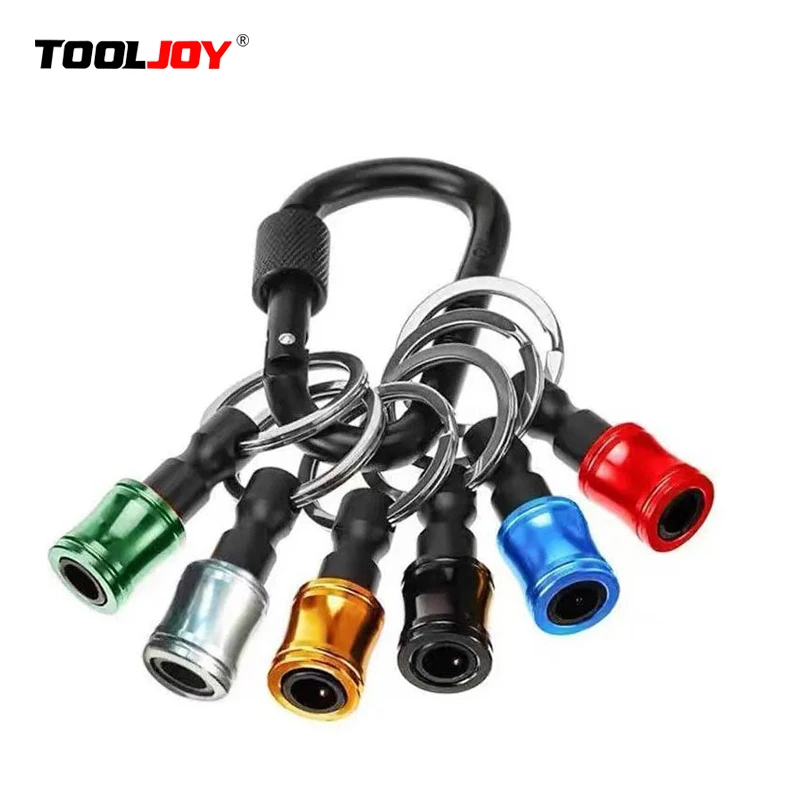 TOOLJOY Manufacturer New durable 1/4 Inch Hex Shank Keychain Extension Screwdriver Bits Holder Fast Change Socket Adapter