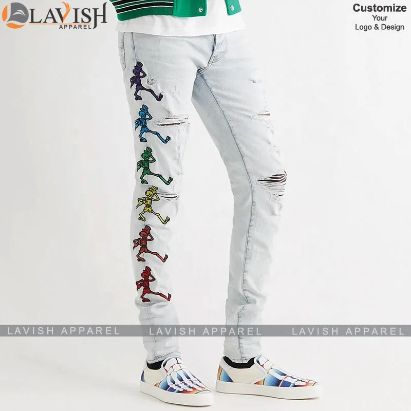 Cheap Hot Fashion Mid Waisted Stretch Men Denim jeans Trousers Pant Slim Fit Custom Made By Lavish Apparel