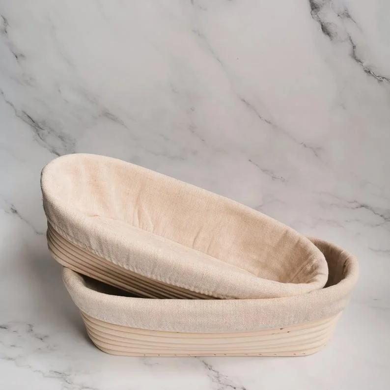 Wholesale bannetons Customized Unbleached baguette Rattan 10 inch 25x15x8cm bannetons