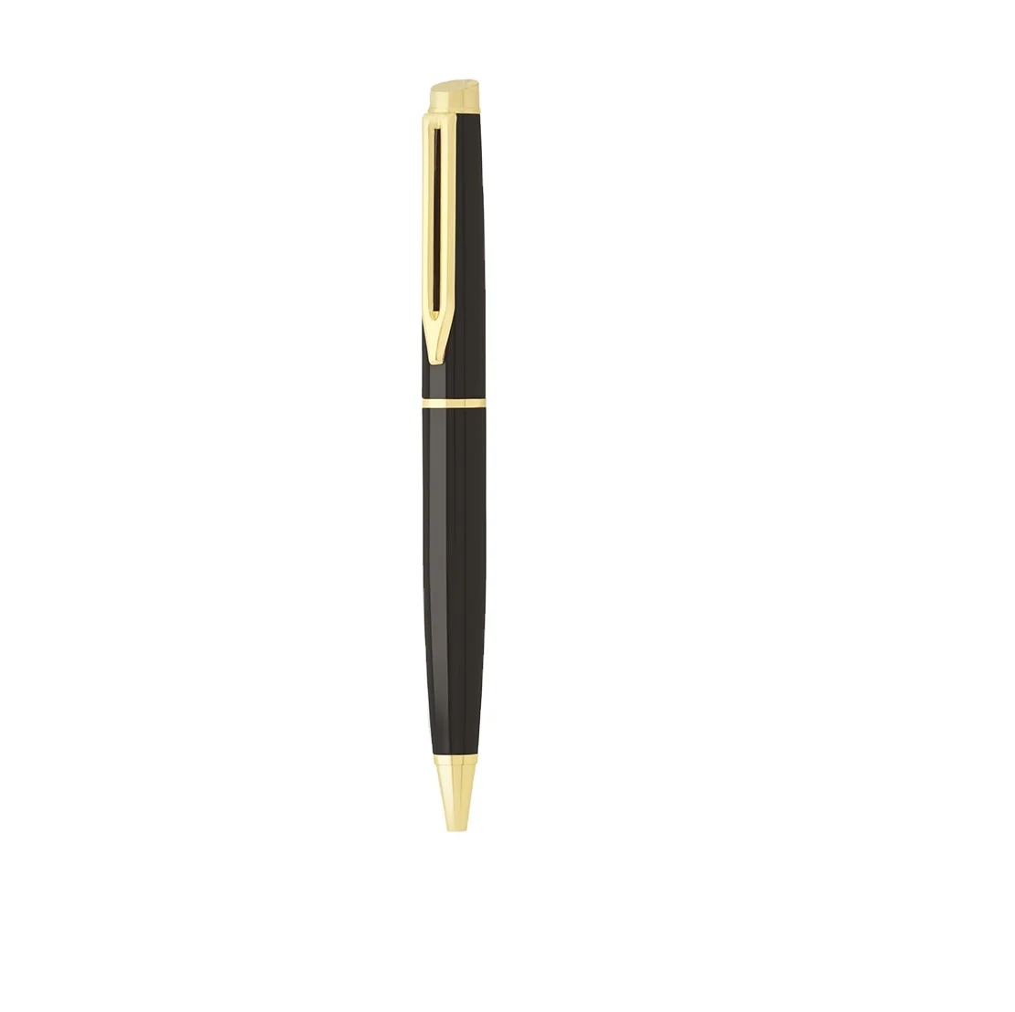 Black & Gold Slim Clip Ballpoint Pens Cute Style Metal Business and Promotional Corporate Gifts Writing Accessories