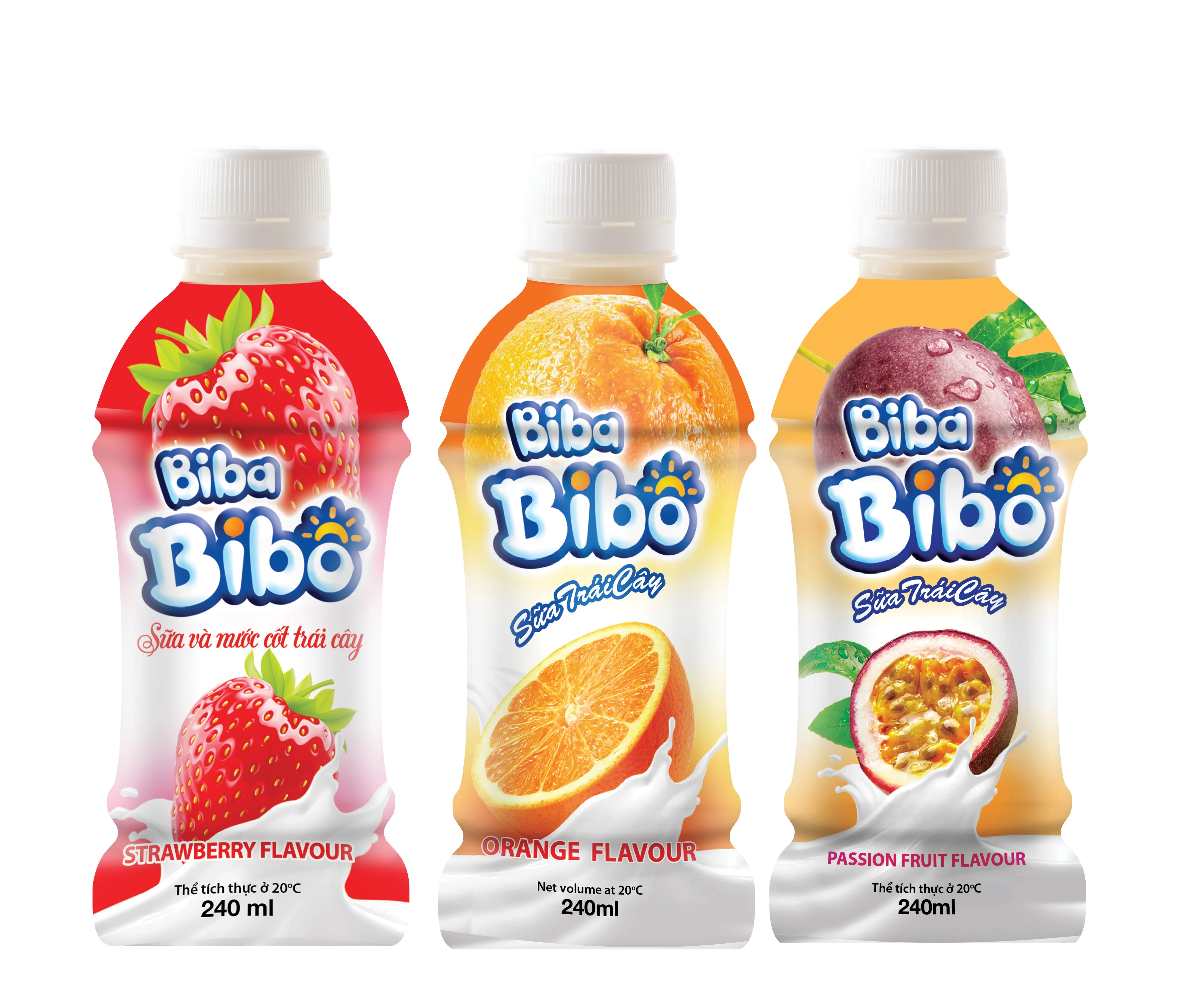 Молока со вкусом клубники Bibabibo, 24 бутылки x 350 мл