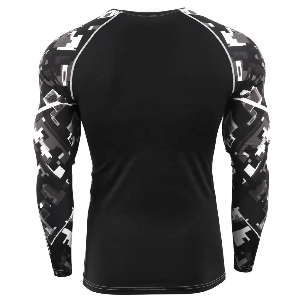 OEM Design compression MMA rash guard/Sublimation Printed Long Sleeve MMA Rash Guar