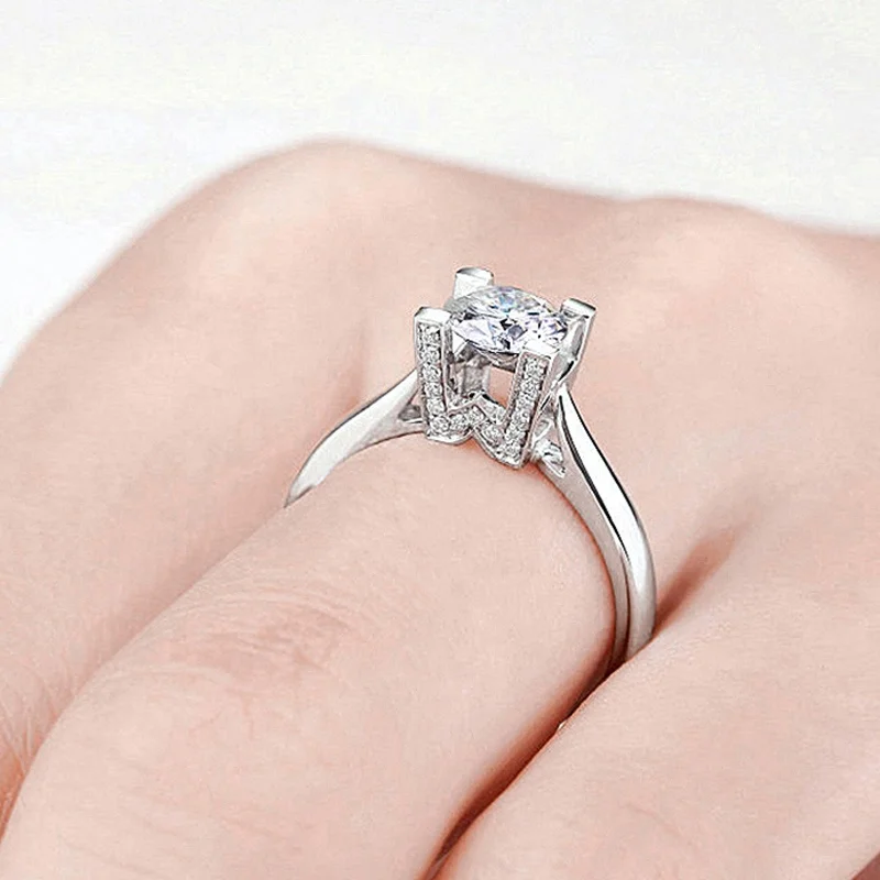 Лидер продаж кольцо с бриллиантами в современном дизайне 1 карат из серебра 925-й пробы индивидуальное модное обручальное