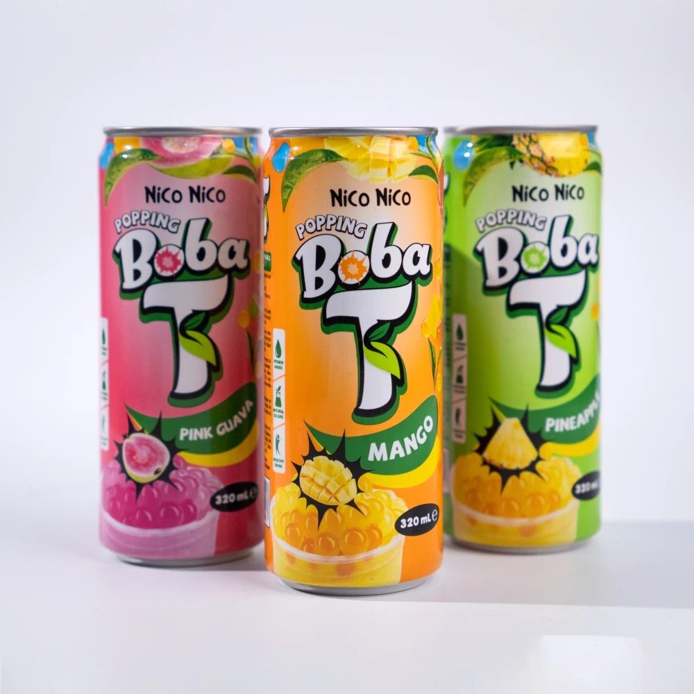 320ml Popping Boba Tea with Mango Pineapple Guava Juice Drink Private Label Free Sample Vietnam Custom Beverage Manufacturer