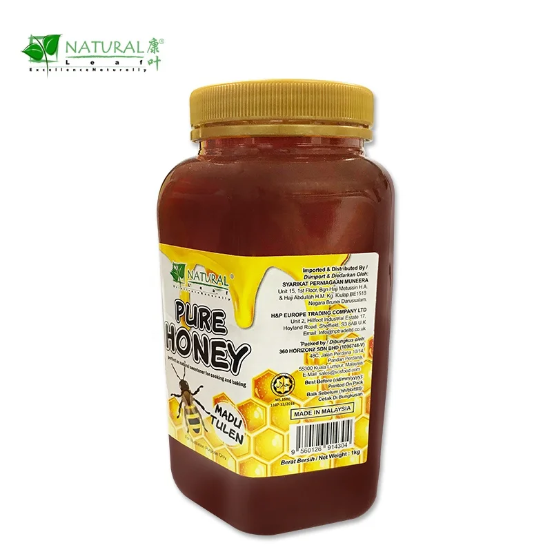 1kg Natural Leaf Pure Honey with Hexagon shape bottle