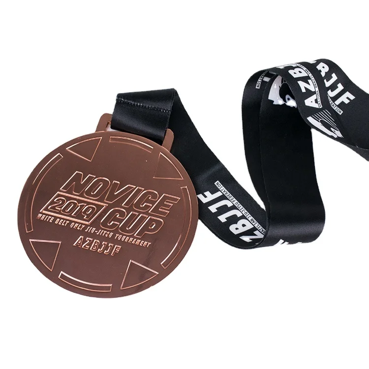 Бесплатная лента под заказ цинковый сплав блеск медь Jujitsu спорт награды медали металл