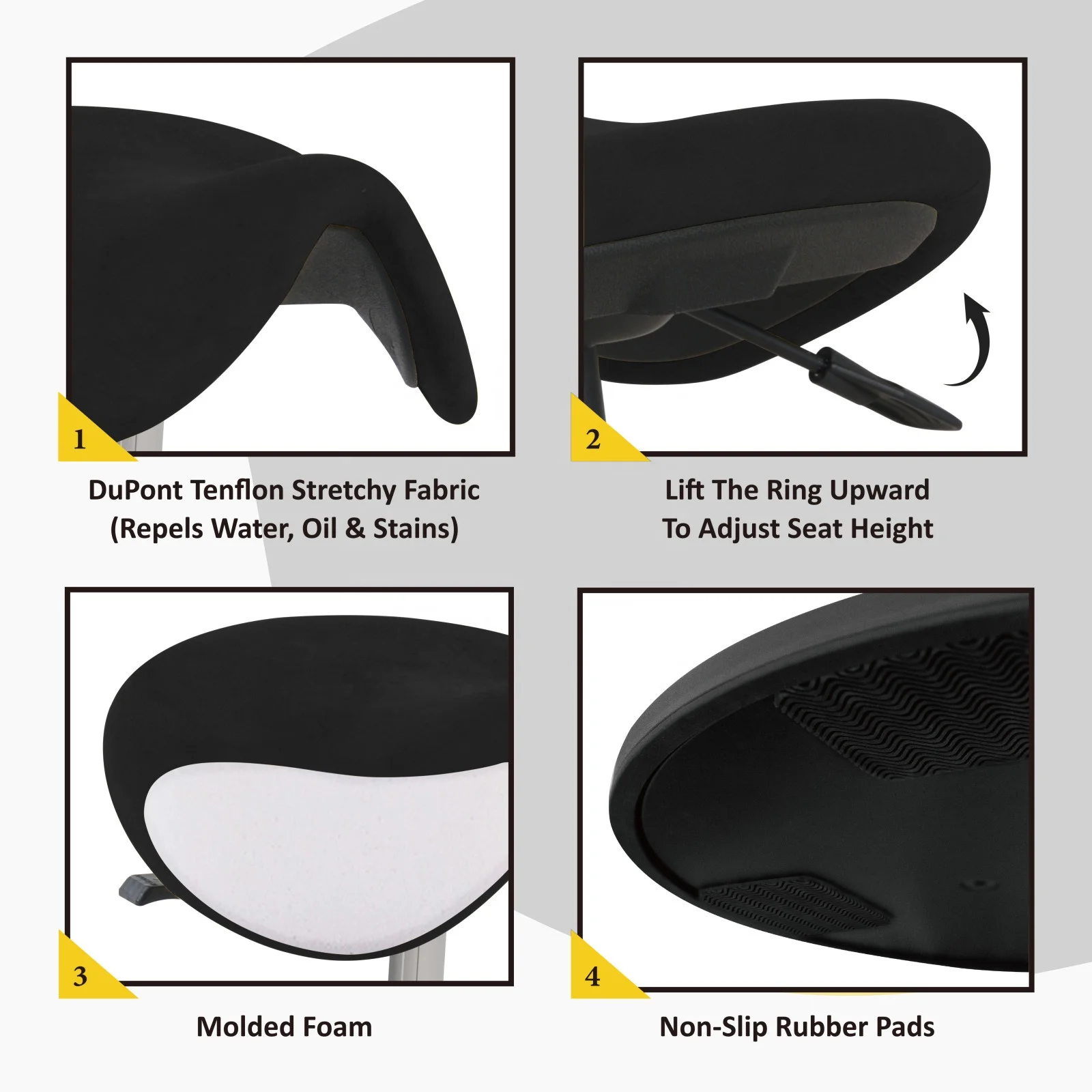 Taiwan factory supply saddle stool height adjustable sit stand stool work stool