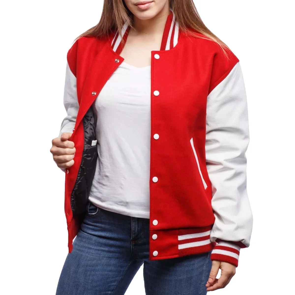 2022 Red And Black Basketball Letterman Patches Embroidered Varisty Jackets Men Women College School Jacket