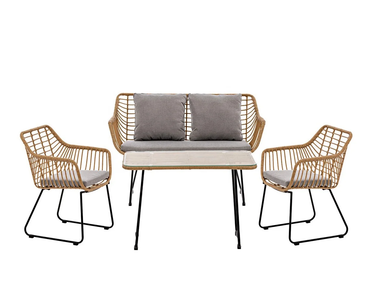 PRSF-163 Outdoor Garden Sofa set Rattan Wicker Furniture Wholesale Factory Price made in Vietnam All weather Leisure Patio seat