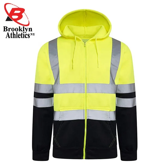 Hi Vis Hoodies are hooded sweatshirts with reflectivity available  Men Work Reflector tape hoodie