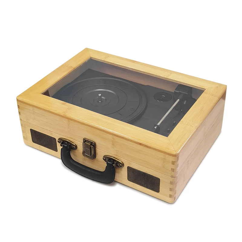 Проигрыватель с 3-скоростными записями, сменный рубиновый стилус, Виниловый проигрыватель с Bluetooth