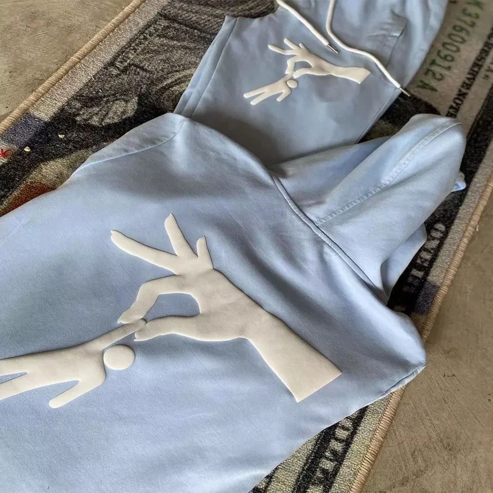 OEM Services Casual Unisex Jogging Bonded Puff Printing Custom Sweat Suit Tracksuit Men OEM By AARON GARMENTS ACCESSORIES