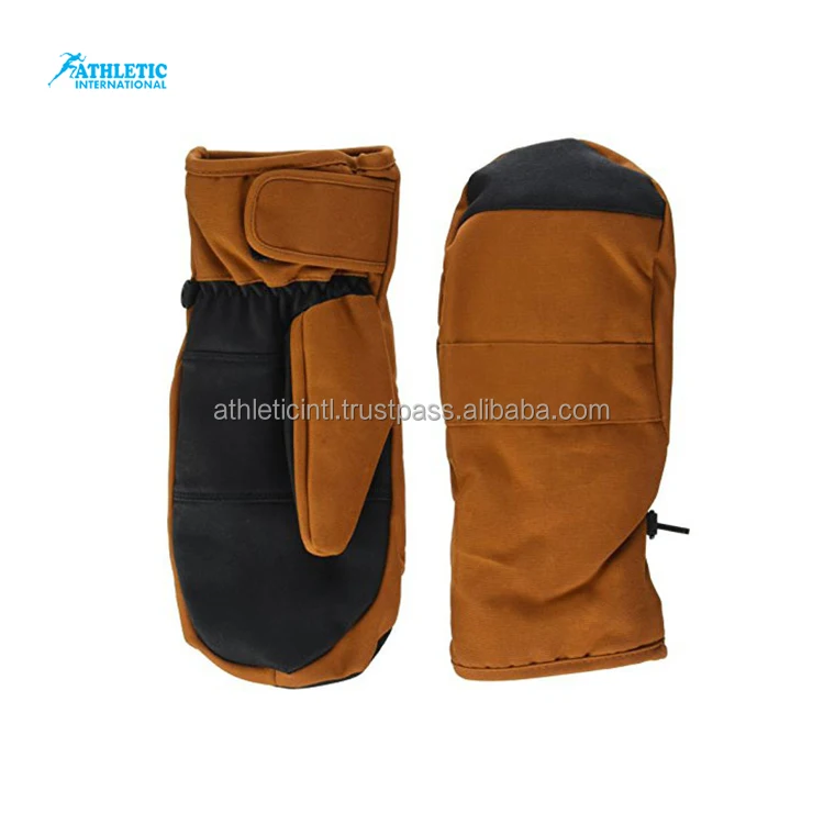 Ski Mitten gloves Winter Gloves 30F Coldproof Thermal Water Resistant Deerskin Suede Leather Snow Ski Gloves Custom
