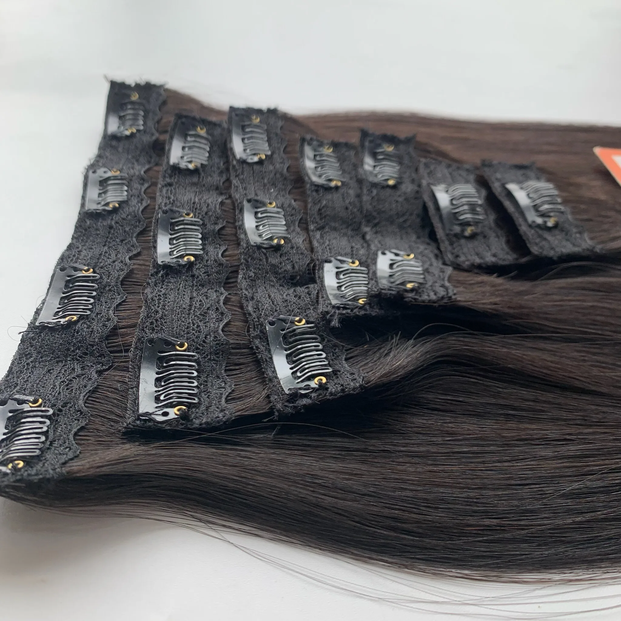 Factory Wholesale Price Best Selling Clip In Straight Hair Black Color 100% Vietnamese Human Hair Silky Smooth Chemical Free