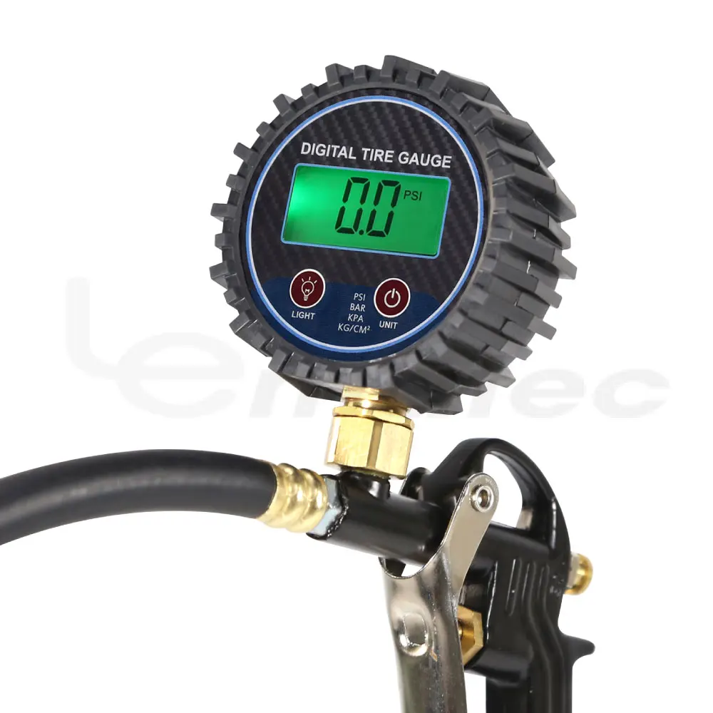 Tire Pressure Gauge Digital Tyre Air Inflator Gun Auto Repair Workshop Tool Lematec