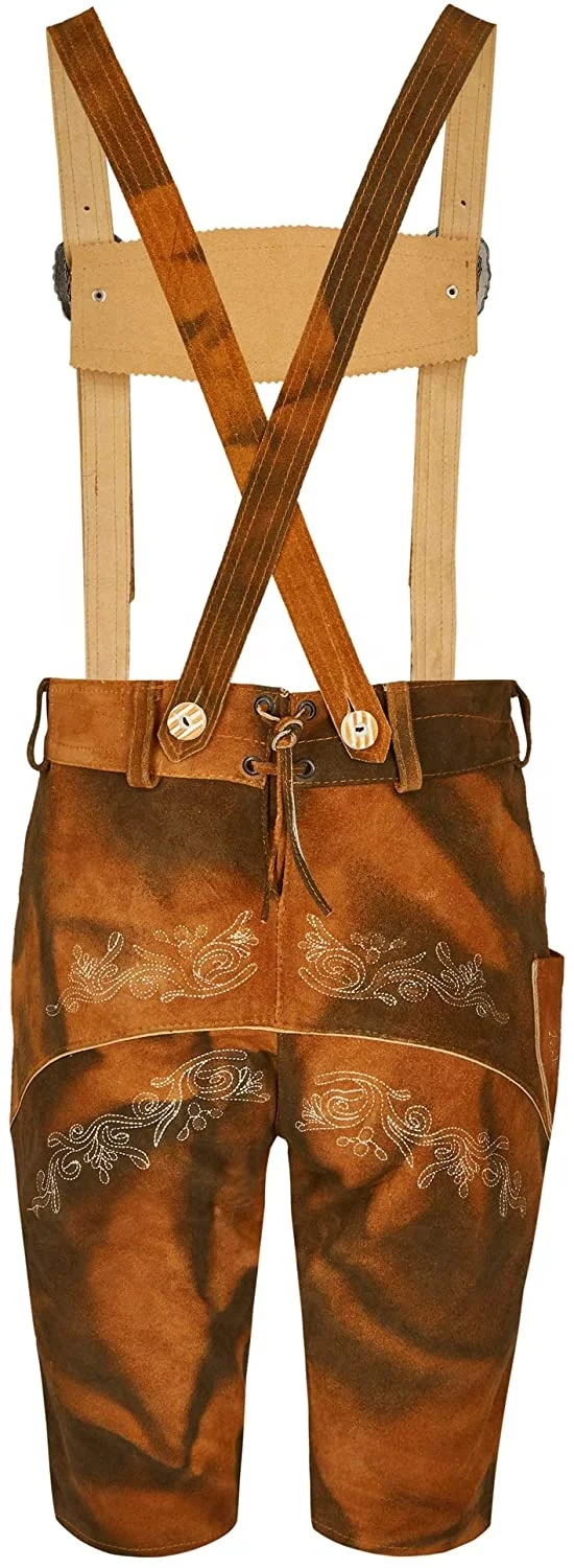 Оригинальные новые немецкие подтяжки Lederhosen из натуральной кожи с Баварским октоберфестом и подходящими подтяжками Короткие традиционные штаны
