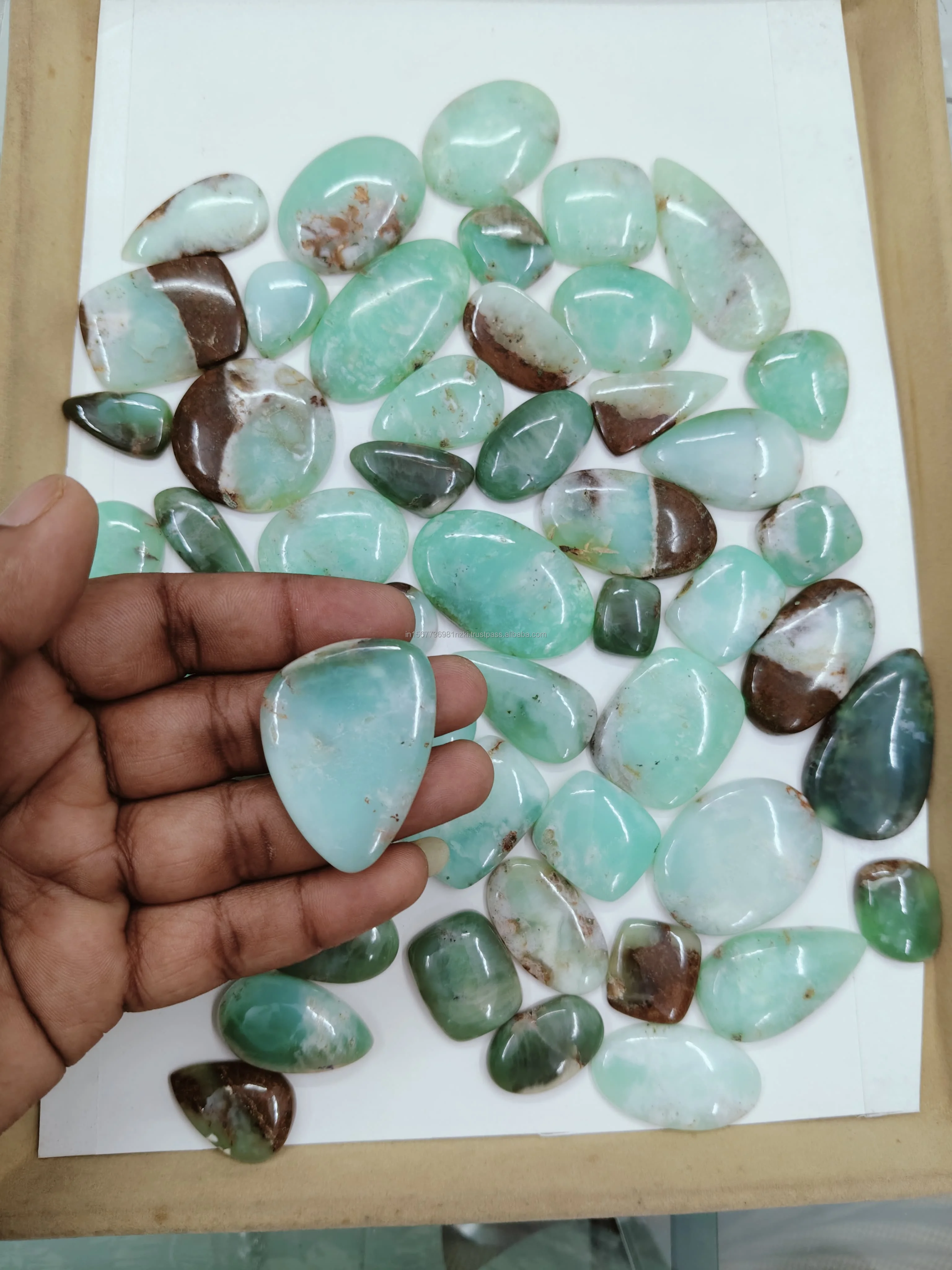 Natural Bio Chrysoprase Gemstone Cabochon Wholesale Lot Natural Bio Chrysophrase Gemstone For Pendants jewelry Making