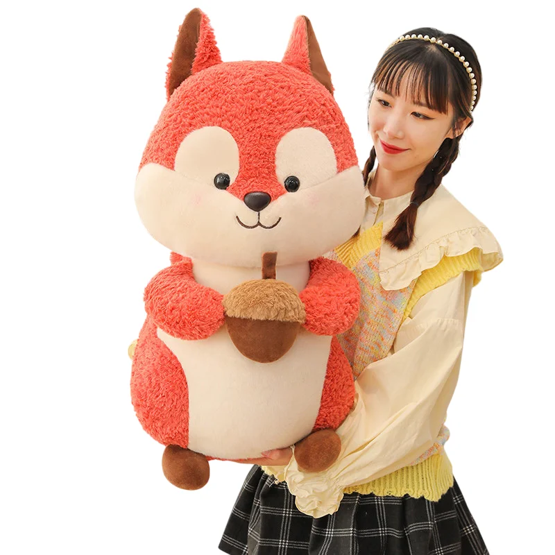 New Arrival Kawaii Squirrel Plush Toy Big Stuffed Animal Doll for Girls Holiday Gift