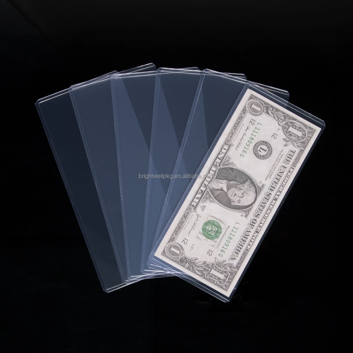 Currency Dollar Bill Holders Plastic Currency PVC Protectors for Regular Bills Money Banknotes Currency Toploader
