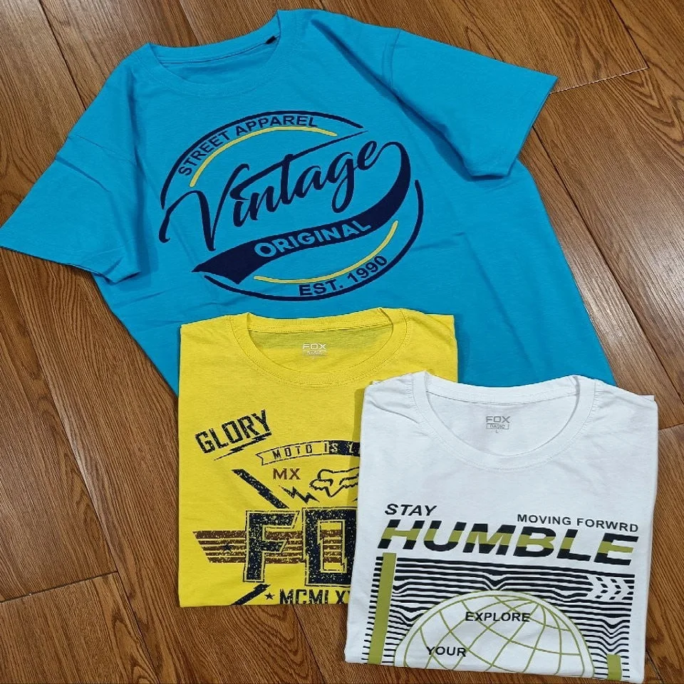 Custom 100% Cotton T-Shirt Heavyweight Oversized Drop Shoulder 220gsm 240gsm 300gsm Summer Branded Apparel Stock Lot Surplus