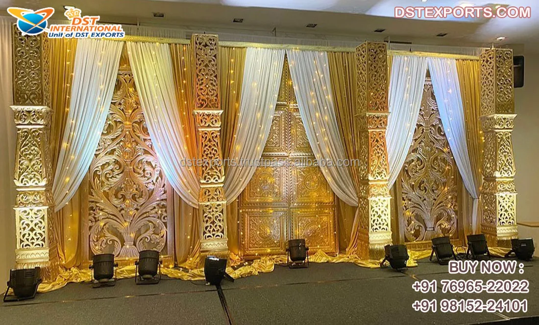 Royal Elephant Theme Wedding Ceremony Stage Elegant  Elephant Frame Stage For Indian Weddings Grand Tamil Wedding Hall Stage