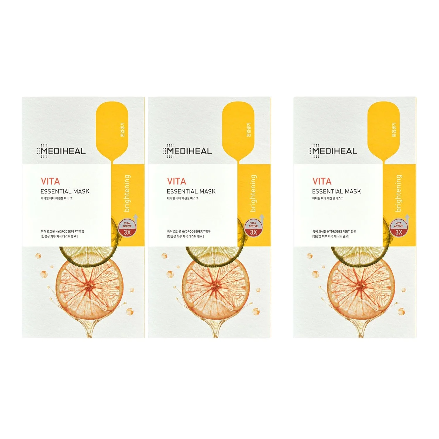 New in stock Korea Hot Selling Skincare Product Wholesale MEDIHEAL VITA ESSENTIAL MASK 10EA*3_30 SHEETS  by Lotte duty free