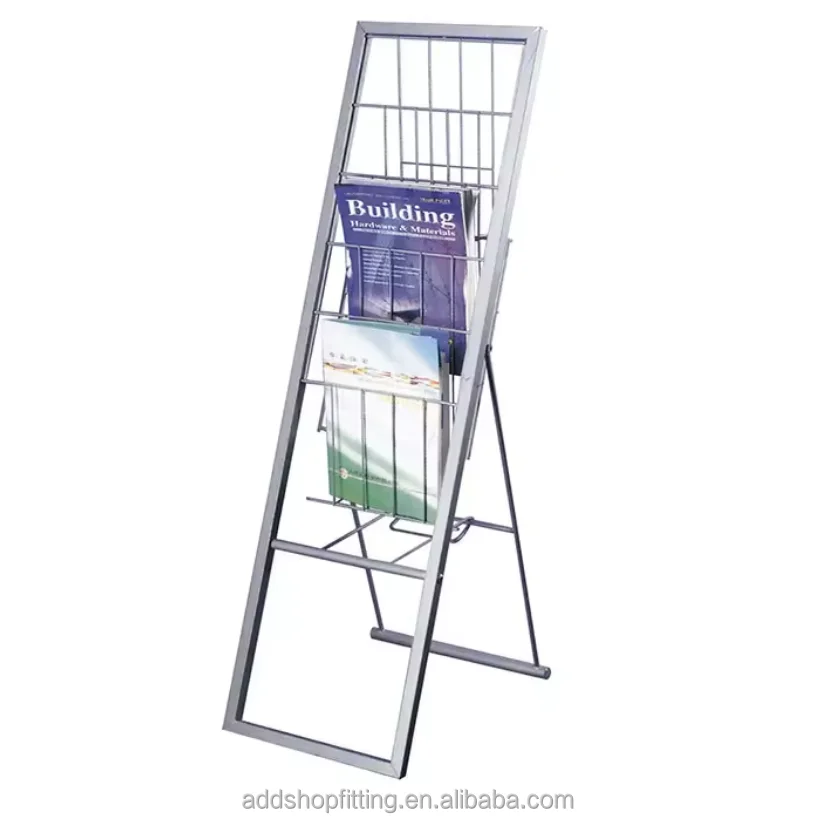 wholesale Floor standing magazine display rack for store