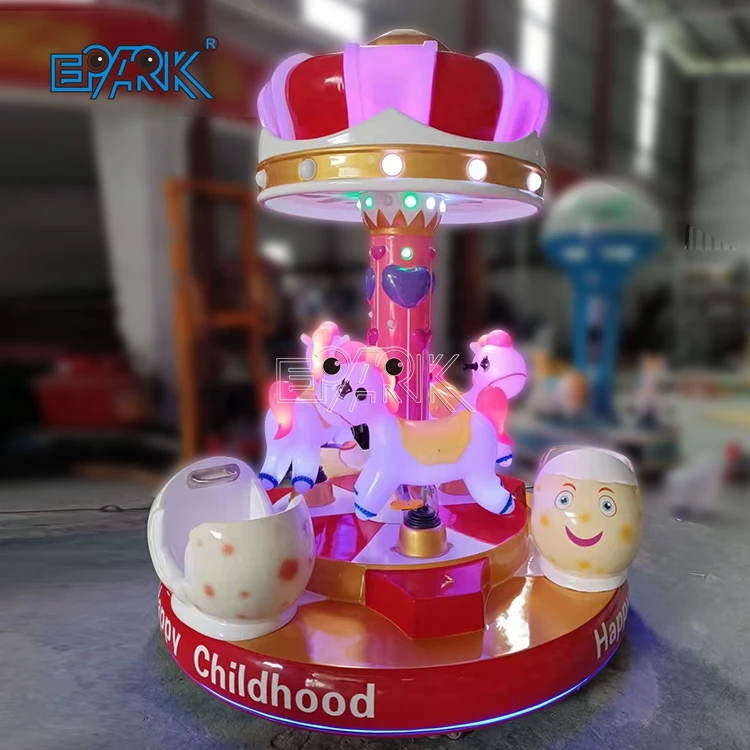 Popular 6 Seaters Mini Carousel Amusement Park Merry Go Round Indoor Game Machine Small Kids Carousel For Sale