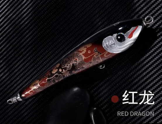 Ecooda GT-Fisher handmade wooden floating pencil bait Top Water Big Pencil Bait 70g 100g 120g 135g Hard Fishing Lure