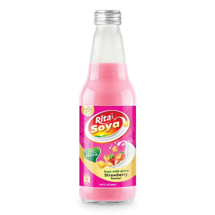 Wholesale 100% Vegan Rita Soya Milk Drink Less Sugar 10.05 Fl Oz Glass Bottle