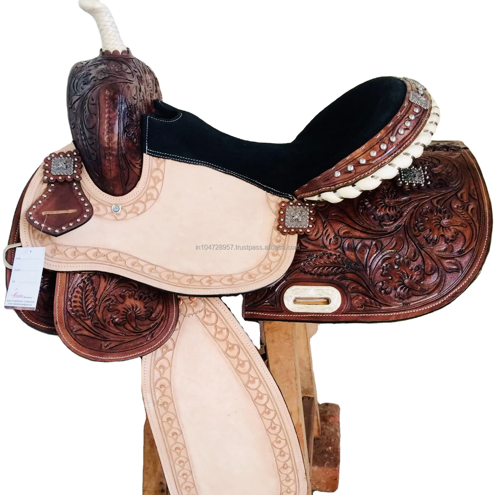 Top Quality Western Saddle Roughout Saddle With Hand Tooled And Carving Barrel Racer Saddle