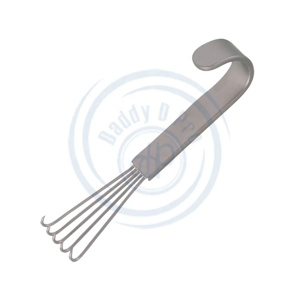 12cm Claw Retractor 5 Sharp Prongs Flat Handle Surgical Retractors Made Of German Stainless Steel BY DADDY D PRO CE ISO