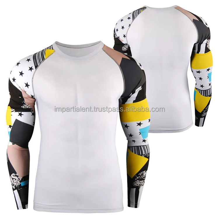 Новый 2024 Rash Guard OEM компрессионный с длинным рукавом, высококачественный тренажерный зал, тренировочный логотип, с цифровой сублимационной печатью, Oem Rash Guard