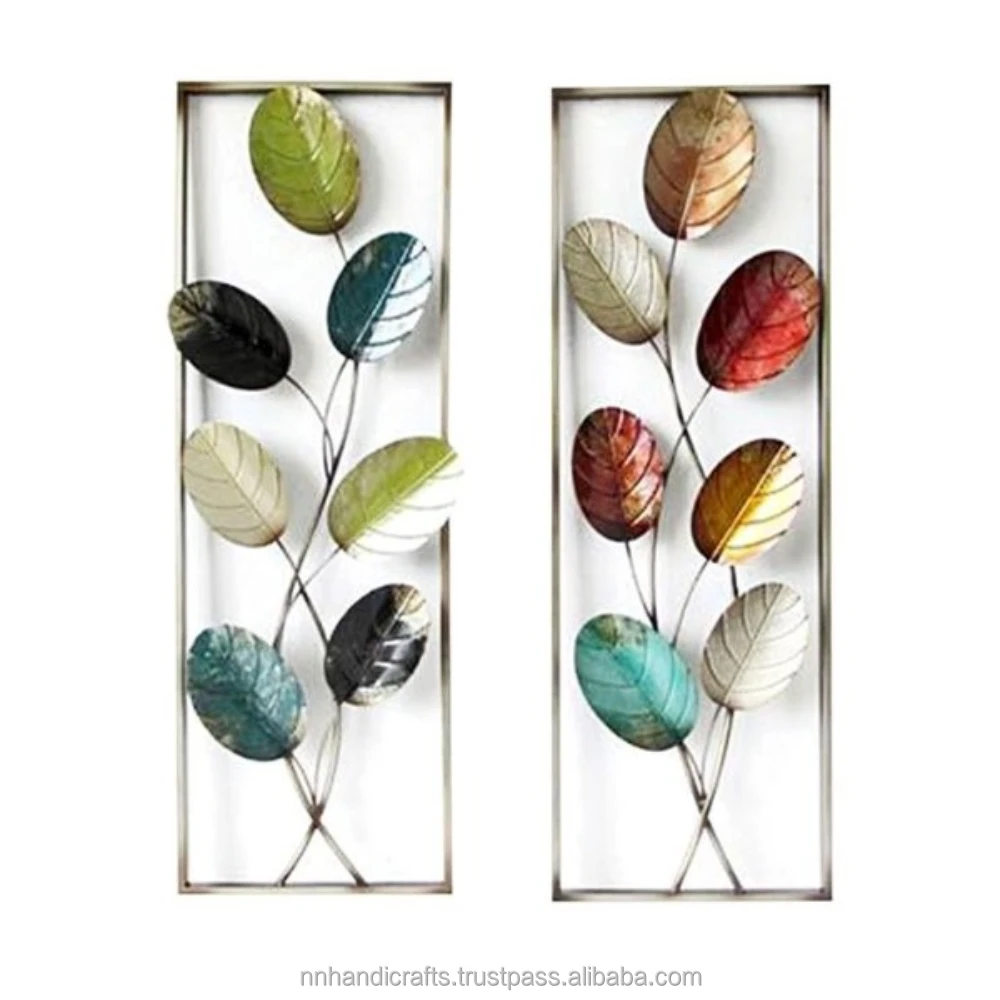 Factory Wholesale Customized Logo Steel Metal Iron Black Grey Golden Powder Coated Leaf Decorative Accents office decoration Hom